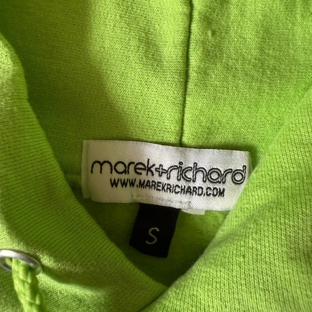 Palm Tree Pasties Sleeveless Crop Hoodie-Neon Green - Marek+Richard sz S - Picture 7 of 8